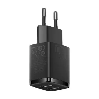 Baseus Kompakt-Ladegerät 2U 10.5W schwarz Baseus Kompakt-Ladegerät 2U 10.5W schwarz