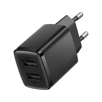Baseus Kompakt-Ladegerät 2U 10.5W schwarz Baseus Kompakt-Ladegerät 2U 10.5W schwarz