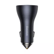 Baseus Schnelllade-Autoadapter 2*USB-C   USB-A 65W dunkelgrau
