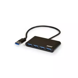 PORT HUB USB-A, 4x USB-A 3.0, schwarz