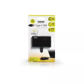 PORT HUB USB-A, 4x USB-A 3.0, schwarz