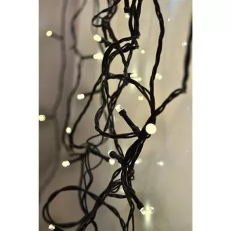 Solight LED-Weihnachtskette für den Außenbereich, 100 LEDs, 10m, 3m Zuleitung, 8 Funktionen, Timer, IP44, warmweiß