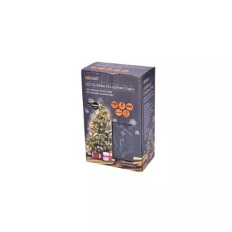 Solight LED-Weihnachtskette für den Außenbereich, 100 LEDs, 10m, 3m Zuleitung, 8 Funktionen, Timer, IP44, warmweiß