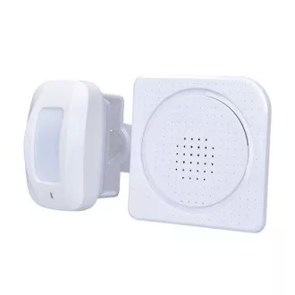 Solight Funk-Bewegungsmelder/Gong, externer PIR-Sensor, batteriebetrieben, weiß