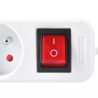 Solight Verlängerungskabel, 4 Steckdosen, weiß, Schalter, 2m Solight Verlängerungskabel, 4 Steckdosen, weiß, Schalter, 2m