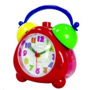 TechnoLine Modell K roter Kinderwecker, analog, quarzgesteuert, geräuschloser Betrieb, bunt