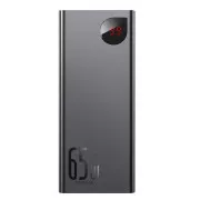Baseus Adaman Metall Power Bank mit digitaler Anzeige QC   PD 20000mAh 65W, schwarz   USB-A/USB-C Kabel 30cm, schwarz