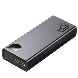 Baseus Adaman Metall Power Bank mit digitaler Anzeige QC   PD 20000mAh 65W, schwarz   USB-A/USB-C Kabel 30cm, schwarz