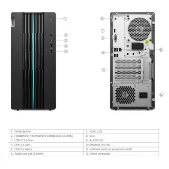 LENOVO PC IdeaCentre Gaming 5 17IAB7 - i5-12400F, 16GB, 1TSSD, RTX 3050 8GB, VGA, HDMI, W11H, 2Y Carry-in LENOVO PC IdeaCentre Gaming 5 17IAB7 - i5-12400F, 16GB, 1TSSD, RTX 3050 8GB, VGA, HDMI, W11H, 2Y Carry-in