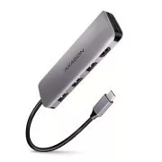 AXAGON HMC-HCR3A, USB 3.2 Gen 1 Hub, 3x USB-A Anschlüsse, HDMI 4k/30Hz, SD/microSD, USB-C Kabel 20cm