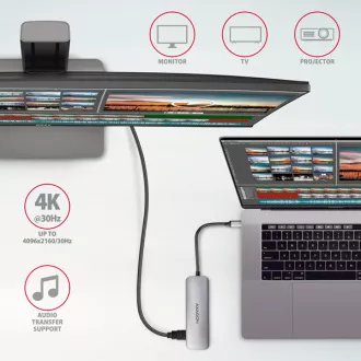 AXAGON HMC-HCR3A, USB 3.2 Gen 1 Hub, 3x USB-A Anschlüsse, HDMI 4k/30Hz, SD/microSD, USB-C Kabel 20cm AXAGON HMC-HCR3A, USB 3.2 Gen 1 Hub, 3x USB-A Anschlüsse, HDMI 4k/30Hz, SD/microSD, USB-C Kabel 20cm