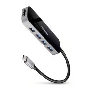 AXAGON HMC-6H4A, USB 3.2 Gen 1 Hub, 4x USB-A Anschlüsse, HDMI 4k/30Hz, PD 100W, USB-C Kabel 20cm