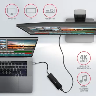 AXAGON HMC-6H4A, USB 3.2 Gen 1 Hub, 4x USB-A Anschlüsse, HDMI 4k/30Hz, PD 100W, USB-C Kabel 20cm AXAGON HMC-6H4A, USB 3.2 Gen 1 Hub, 4x USB-A Anschlüsse, HDMI 4k/30Hz, PD 100W, USB-C Kabel 20cm
