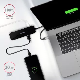 AXAGON HMC-6H4A, USB 3.2 Gen 1 Hub, 4x USB-A Anschlüsse, HDMI 4k/30Hz, PD 100W, USB-C Kabel 20cm AXAGON HMC-6H4A, USB 3.2 Gen 1 Hub, 4x USB-A Anschlüsse, HDMI 4k/30Hz, PD 100W, USB-C Kabel 20cm