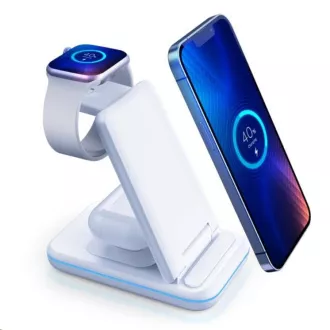 3mk Ladeständer - Hyper Wireless Charger 3w1 15W, weiß
