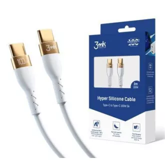3mk Datenkabel - Hyper-Silikonkabel C auf C 2m 100W, weiß 3mk Datenkabel - Hyper-Silikonkabel C auf C 2m 100W, weiß