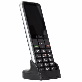 EVOLVEO EasyPhone LT, Mobiltelefon für Senioren mit Ladestation, schwarz