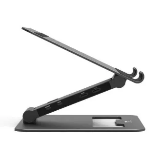 PORT Dockingstation mit verstellbarem Laptop-Ständer für bis zu 7 Peripheriegeräte über USB-C, schwarz PORT Dockingstation mit verstellbarem Laptop-Ständer für bis zu 7 Peripheriegeräte über USB-C, schwarz