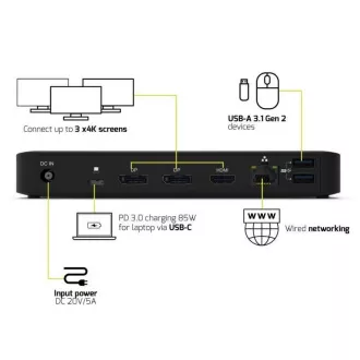 PORT Dockingstation für bis zu 9 Peripheriegeräte über USB-C, schwarz