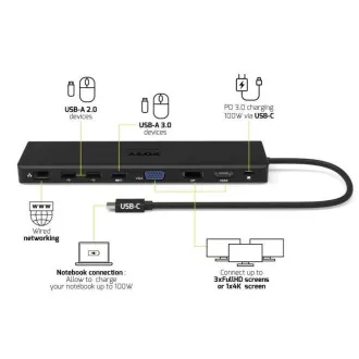 PORT 11-in-1-Dockingstation mit bis zu 100 W Leistung PORT 11-in-1-Dockingstation mit bis zu 100 W Leistung