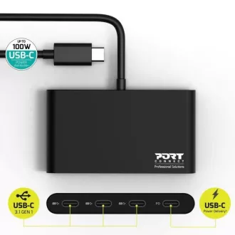 PORT-Hub USB-C mit 3x USB-C 3.1 Anschlüssen 1x USB-C 100 W PD PORT-Hub USB-C mit 3x USB-C 3.1 Anschlüssen 1x USB-C 100 W PD