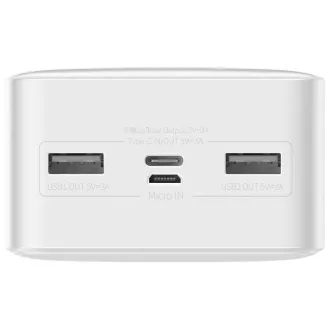 Baseus Bipow Powerbank mit digitaler Anzeige 30000mAh 15W weiß Baseus Bipow Powerbank mit digitaler Anzeige 30000mAh 15W weiß