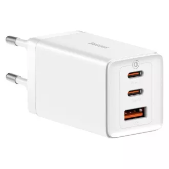 Baseus GaN5 Pro Schnellladeadapter 2x USB-C USB-A 65W weiß Baseus GaN5 Pro Schnellladeadapter 2x USB-C USB-A 65W weiß