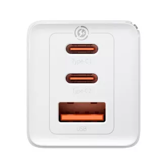 Baseus GaN5 Pro Schnellladeadapter 2x USB-C USB-A 65W weiß Baseus GaN5 Pro Schnellladeadapter 2x USB-C USB-A 65W weiß