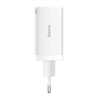Baseus GaN5 Pro Schnellladeadapter 2x USB-C USB-A 65W weiß Baseus GaN5 Pro Schnellladeadapter 2x USB-C USB-A 65W weiß