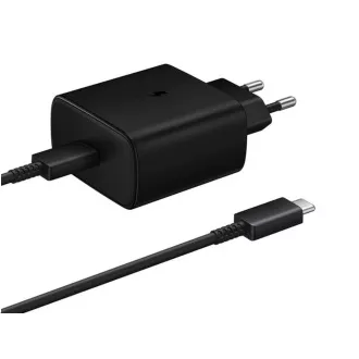 Samsung Reiseladegerät EP-T4510XBE, Schnellladung 45W, USB-C USB-C Datenkabel, schwarz Samsung Reiseladegerät EP-T4510XBE, Schnellladung 45W, USB-C USB-C Datenkabel, schwarz
