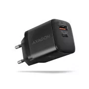 AXAGON ACU-PQ30 Ladegerät 30W, 2x Anschluss (USB-A   USB-C), PD3.0/PPS/QC4 /SFC/AFC/Apple, schwarz
