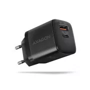 AXAGON ACU-PQ30, Ladegerät 30W, 2x Anschluss (USB-A   USB-C), PD3.0/PPS/QC4 /SFC/AFC/Apple, schwarz