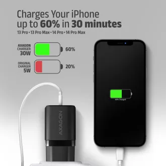 AXAGON ACU-PQ30, Ladegerät 30W, 2x Anschluss (USB-A USB-C), PD3.0/PPS/QC4 /SFC/AFC/Apple, schwarz AXAGON ACU-PQ30, Ladegerät 30W, 2x Anschluss (USB-A USB-C), PD3.0/PPS/QC4 /SFC/AFC/Apple, schwarz