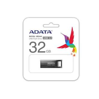 ADATA Flash Drive 32GB UR340, USB 3.2 Dash Drive, Metall glänzend schwarz