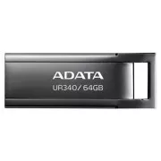 ADATA Flash Drive 64GB UR340, USB 3.2 Dash Drive, Metall glänzend schwarz