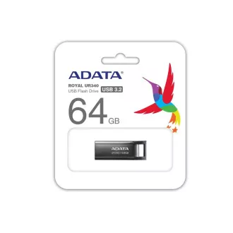 ADATA Flash Drive 64GB UR340, USB 3.2 Dash Drive, Metall glänzend schwarz ADATA Flash Drive 64GB UR340, USB 3.2 Dash Drive, Metall glänzend schwarz
