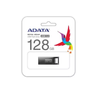 ADATA Flash Drive 128GB UR340, USB 3.2 Dash Drive, Metall glänzend schwarz