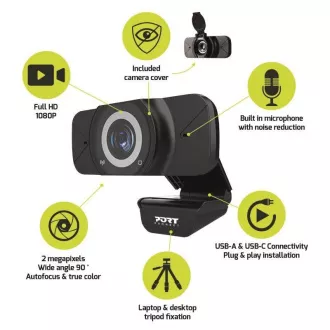 PORT USB-Webcam, Full HD 1080P PORT USB-Webcam, Full HD 1080P