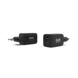 PORT Netzladegerät für USB-C und USB-A, 45 W, schwarz PORT Netzladegerät für USB-C und USB-A, 45 W, schwarz