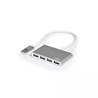 PORT USB HUB, 4x USB 2.0, grau PORT USB HUB, 4x USB 2.0, grau