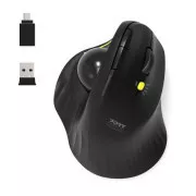 PORT kabellose ergonomische Maus ERGONOMIC TRACKBALL, 2, 4 Ghz & Bluetooth, USB-A/C, schwarz