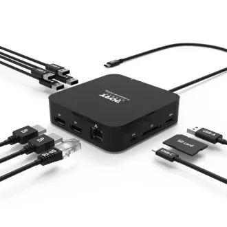 PORT Dockingstation USB-C 10v1, 2x4K Display Port, 5x USB-A, USB-C 85W PD, Ethernet, SD PORT Dockingstation USB-C 10v1, 2x4K Display Port, 5x USB-A, USB-C 85W PD, Ethernet, SD