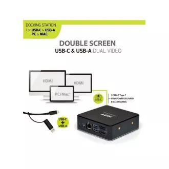 PORT Dockingstation 8in1 USB-C, USB-A, Dual Video, HDMI, Ethernet, Audio, USB 3.0 PORT Dockingstation 8in1 USB-C, USB-A, Dual Video, HDMI, Ethernet, Audio, USB 3.0