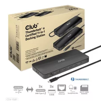 Club3D Dockingstation USB-C 11v1, 2xDP, 3xUSB-C, 3xUSB, 1xRJ45, SD-Kartenleser, schwarz Club3D Dockingstation USB-C 11v1, 2xDP, 3xUSB-C, 3xUSB, 1xRJ45, SD-Kartenleser, schwarz