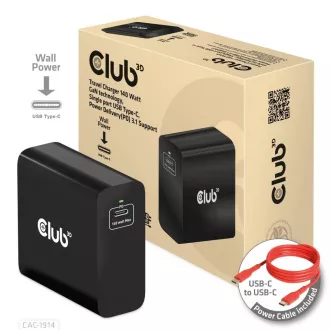 Club3D Reise-Ladegerät USB-C 140W GaN Technologie, 1xUSB-C, PD 3.1 Unterstützung Club3D Reise-Ladegerät USB-C 140W GaN Technologie, 1xUSB-C, PD 3.1 Unterstützung