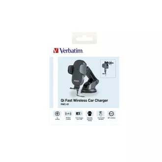VERBATIM Autohalterung Wireless Qi 15W Schnellladegerät FWC-01 VERBATIM Autohalterung Wireless Qi 15W Schnellladegerät FWC-01