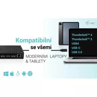i-tec USB 3.0 / USB-C / Thunderbolt, 3x 4K Docking Station Gen 2 PD 100W i-tec USB 3.0 / USB-C / Thunderbolt, 3x 4K Docking Station Gen 2 PD 100W