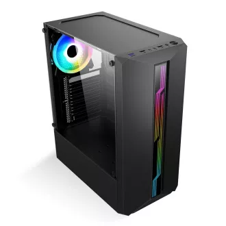 1stCOOL Gehäuse SHARK 1, Middle Tower, AU, USB 3.0, ohne Netzteil, RGB-Lüfter, transparentes Seitenteil, schwarz 1stCOOL Gehäuse SHARK 1, Middle Tower, AU, USB 3.0, ohne Netzteil, RGB-Lüfter, transparentes Seitenteil, schwarz