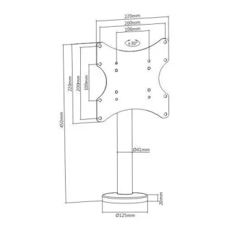 Hochwertiger TV-Ständer 23-50", seitlich drehbar  /- 30°, Höhe 45cm, Tragkraft 50kg