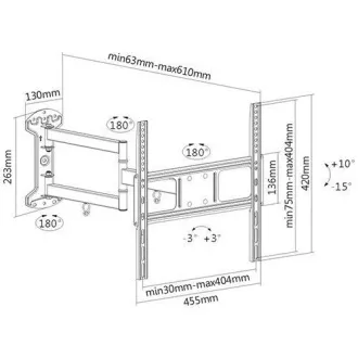 Fiber Mounts Long61 Ausziehbare TV-Halterung Fiber Mounts Long61 Ausziehbare TV-Halterung